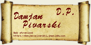 Damjan Pivarski vizit kartica